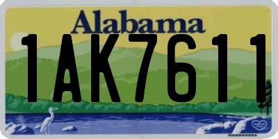 AL license plate 1AK7611
