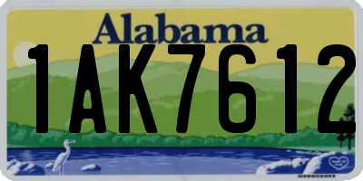 AL license plate 1AK7612