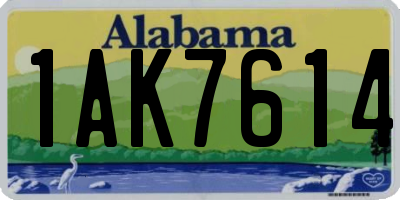 AL license plate 1AK7614