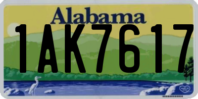 AL license plate 1AK7617