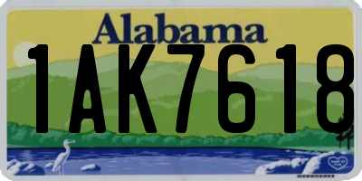 AL license plate 1AK7618