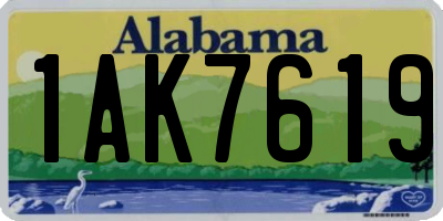 AL license plate 1AK7619