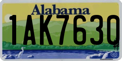 AL license plate 1AK7630