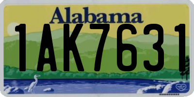 AL license plate 1AK7631