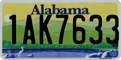 AL license plate 1AK7633