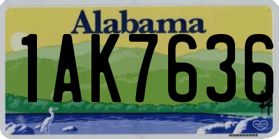 AL license plate 1AK7636