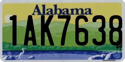 AL license plate 1AK7638