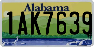 AL license plate 1AK7639