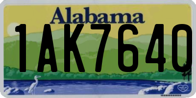 AL license plate 1AK7640