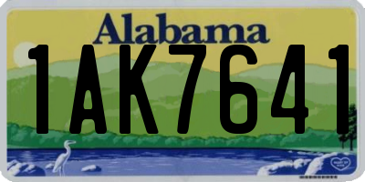 AL license plate 1AK7641