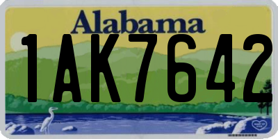 AL license plate 1AK7642