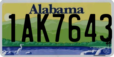 AL license plate 1AK7643