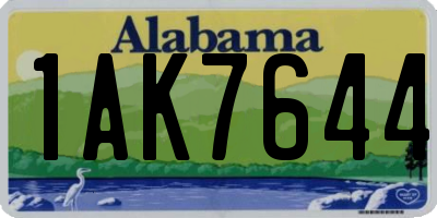 AL license plate 1AK7644
