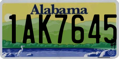 AL license plate 1AK7645