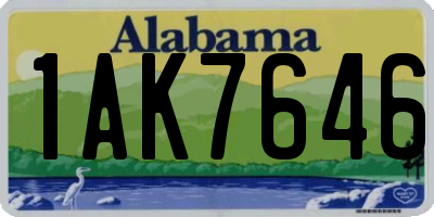 AL license plate 1AK7646