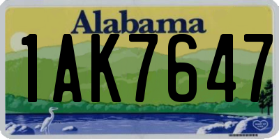 AL license plate 1AK7647