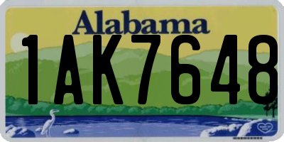 AL license plate 1AK7648