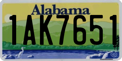 AL license plate 1AK7651