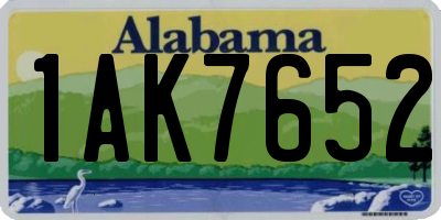 AL license plate 1AK7652