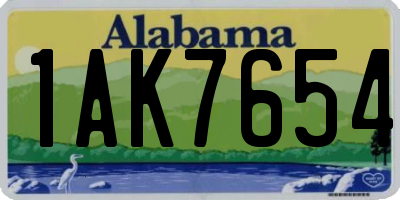 AL license plate 1AK7654
