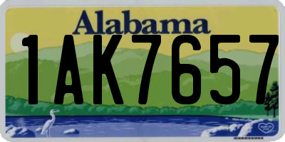 AL license plate 1AK7657
