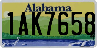 AL license plate 1AK7658