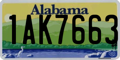 AL license plate 1AK7663