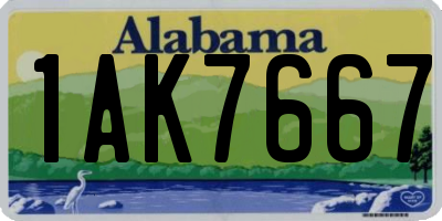 AL license plate 1AK7667