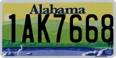 AL license plate 1AK7668