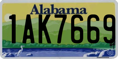 AL license plate 1AK7669