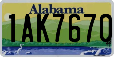 AL license plate 1AK7670