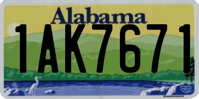 AL license plate 1AK7671