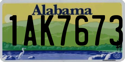 AL license plate 1AK7673