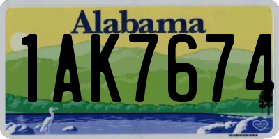AL license plate 1AK7674