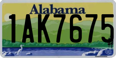 AL license plate 1AK7675