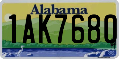 AL license plate 1AK7680