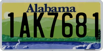 AL license plate 1AK7681
