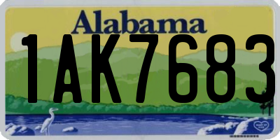 AL license plate 1AK7683