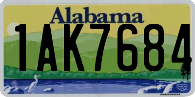 AL license plate 1AK7684