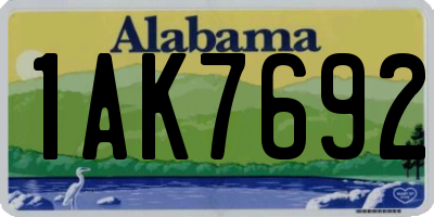 AL license plate 1AK7692