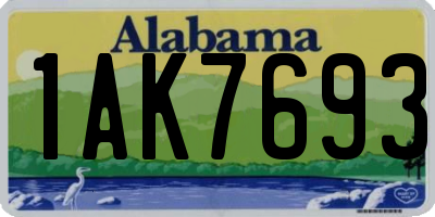 AL license plate 1AK7693