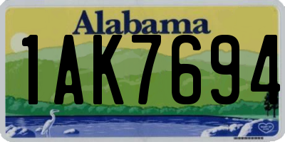 AL license plate 1AK7694