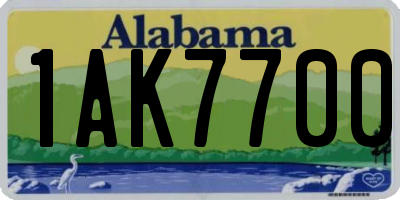 AL license plate 1AK7700