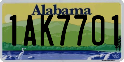 AL license plate 1AK7701