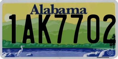 AL license plate 1AK7702