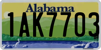 AL license plate 1AK7703