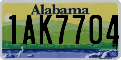 AL license plate 1AK7704