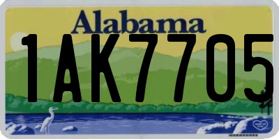 AL license plate 1AK7705