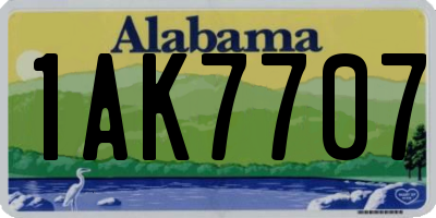 AL license plate 1AK7707