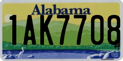 AL license plate 1AK7708